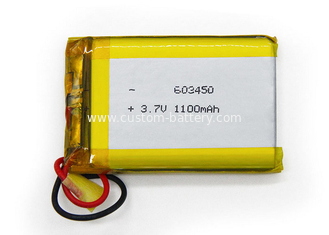 China 603450 3.7Volt 1100mah Lipo Battery 1S1P Rechargeable Li-polymer Batteries supplier